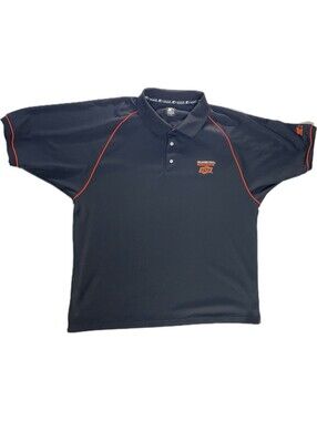 Oklahoma State University Men's Cowboy Polo Shirt Size 2XL Starter Black Poly